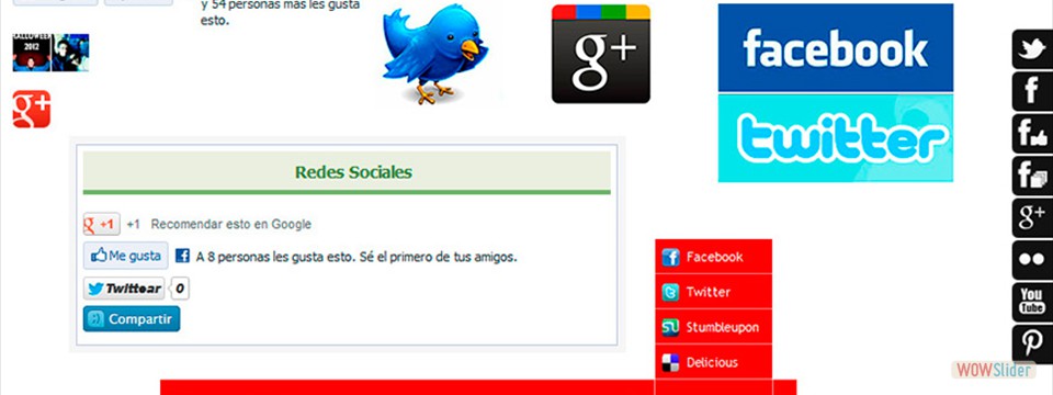 Botones a Redes Sociales - Me gusta - Recomendar